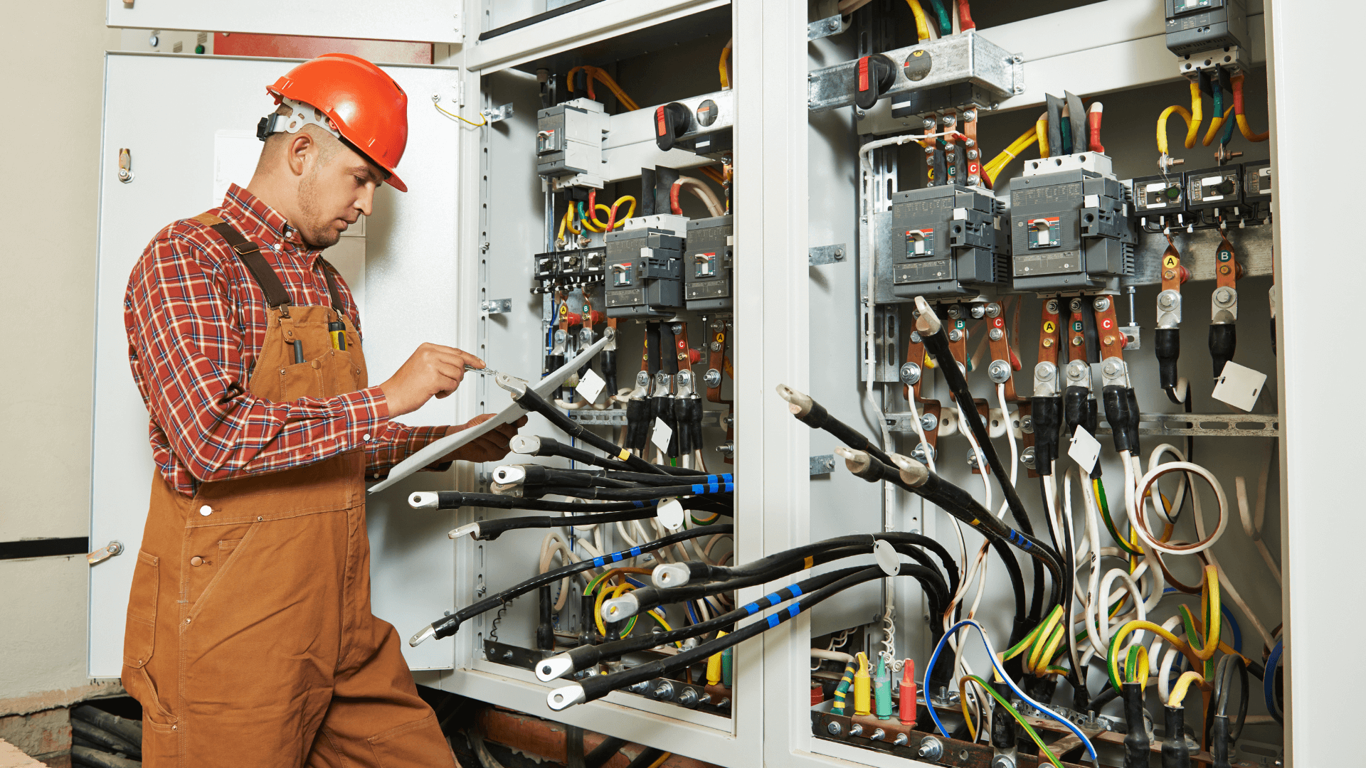 Electrician - Electric Engineer Working with Cables