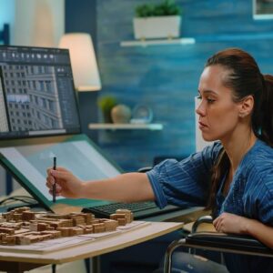 Professionals using SolidWorks software to create detailed 3D CAD models.