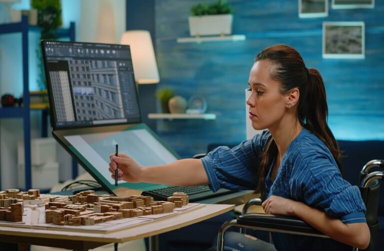 Professionals using SolidWorks software to create detailed 3D CAD models.